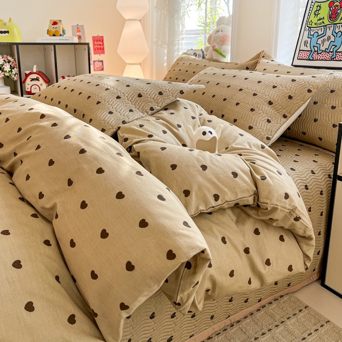 91家纺网 家纺一手货源 找家纺 （总）梦精灵家纺 2026新款纯棉床盖四件套全棉绗缝夹棉防滑床单四季通用榻榻米单人学生宿舍