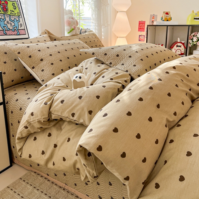 91家纺网 家纺一手货源 找家纺 （总）梦精灵家纺 2026新款纯棉床盖四件套全棉绗缝夹棉防滑床单四季通用榻榻米单人学生宿舍