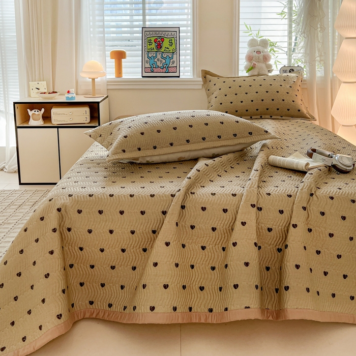 91家纺网 家纺一手货源 找家纺 （总）梦精灵家纺 2026新款纯棉床盖四件套全棉绗缝夹棉防滑床单四季通用榻榻米单人学生宿舍