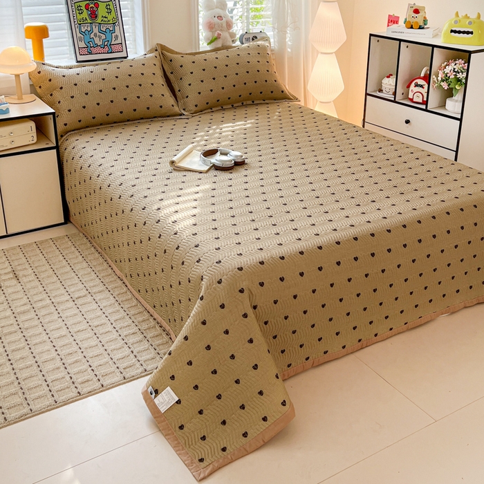 91家纺网 家纺一手货源 找家纺 （总）梦精灵家纺 2026新款纯棉床盖四件套全棉绗缝夹棉防滑床单四季通用榻榻米单人学生宿舍