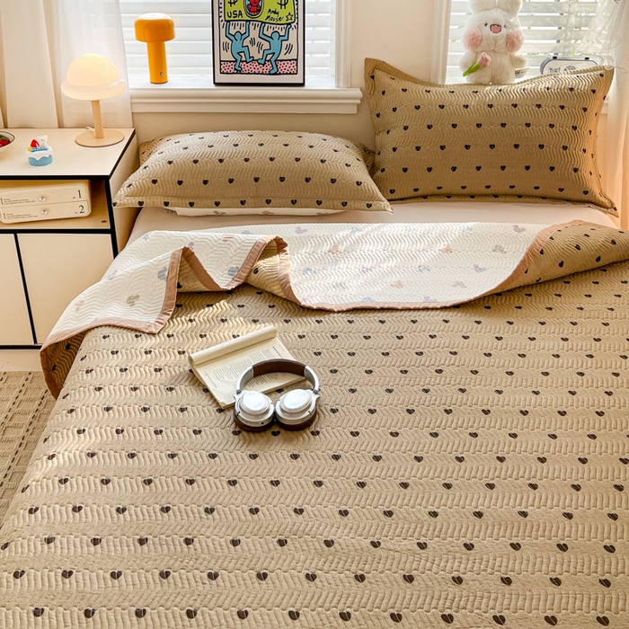 91家纺网 家纺一手货源 找家纺 （总）梦精灵家纺 2026新款纯棉床盖四件套全棉绗缝夹棉防滑床单四季通用榻榻米单人学生宿舍