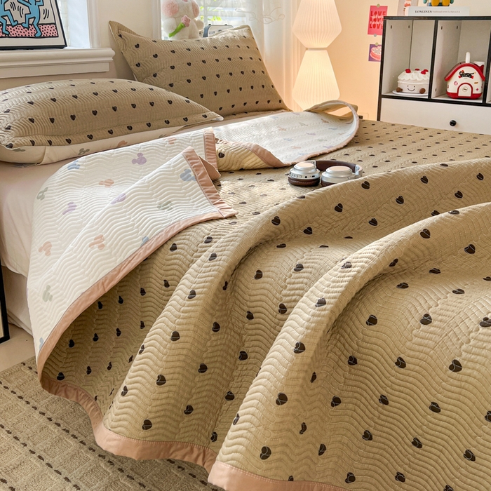 91家纺网 家纺一手货源 找家纺 （总）梦精灵家纺 2026新款纯棉床盖四件套全棉绗缝夹棉防滑床单四季通用榻榻米单人学生宿舍