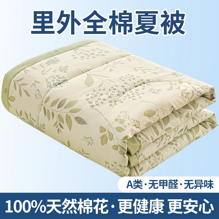 寝美资家居 2026新款A类里外全棉夏凉被四件套-风格三 春日落樱