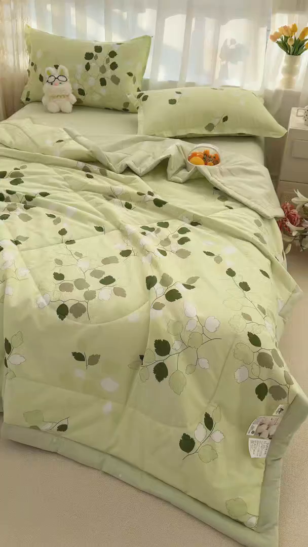 91家纺网 家纺一手货源 找家纺 （总）寝美资家居 2026新款A类里外全棉夏凉被四件套-风格三