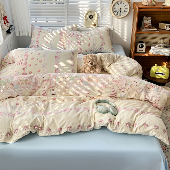 91家纺网 家纺一手货源 找家纺 朵朵家纺 2026新款水洗棉印花单被套系列 格蕾丝