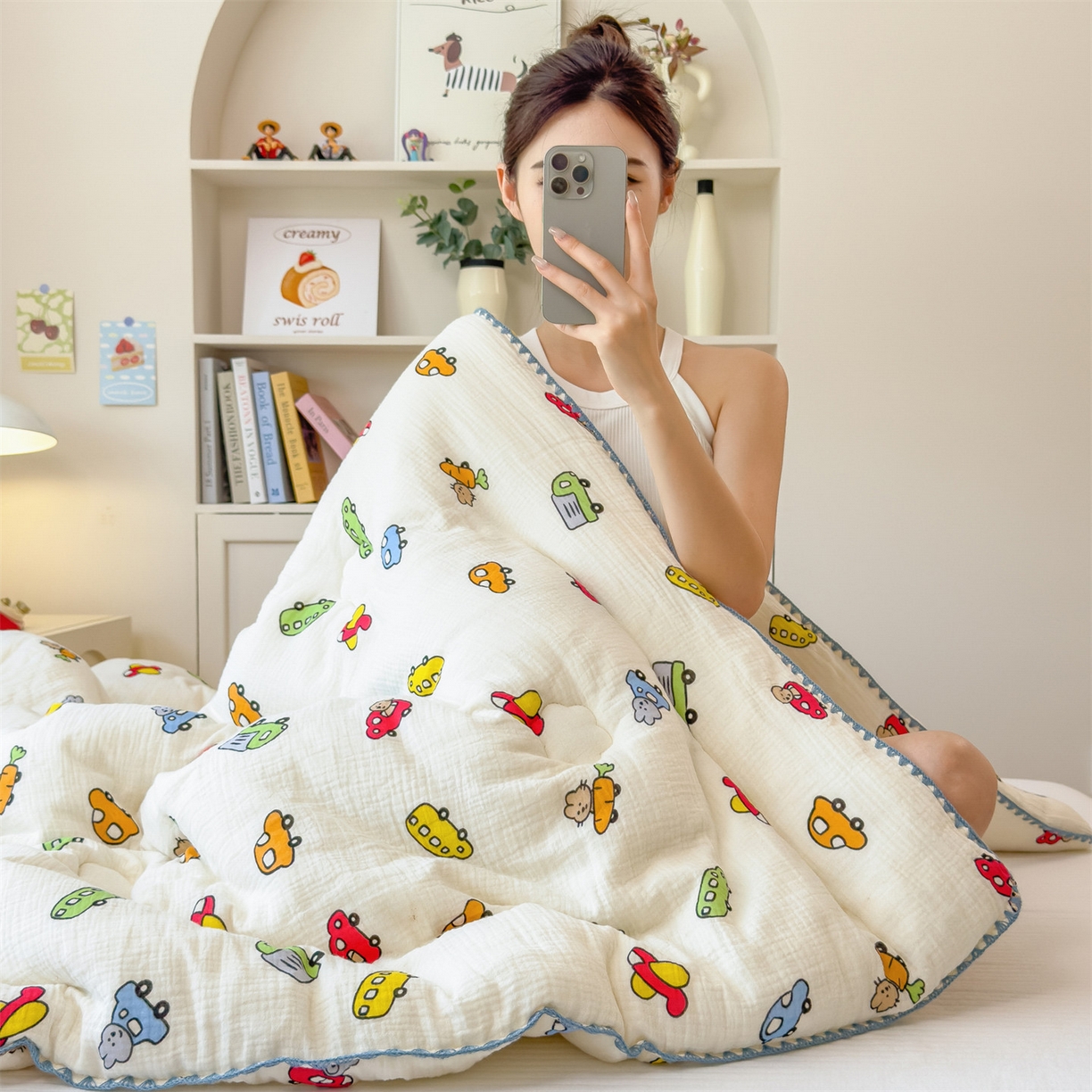 91家纺网 家纺一手货源 找家纺 （总）布凡家居 2026新款A类全棉皱皱纱大豆纤维春秋被秋冬被全棉纱布婴儿被全棉学生秋冬被