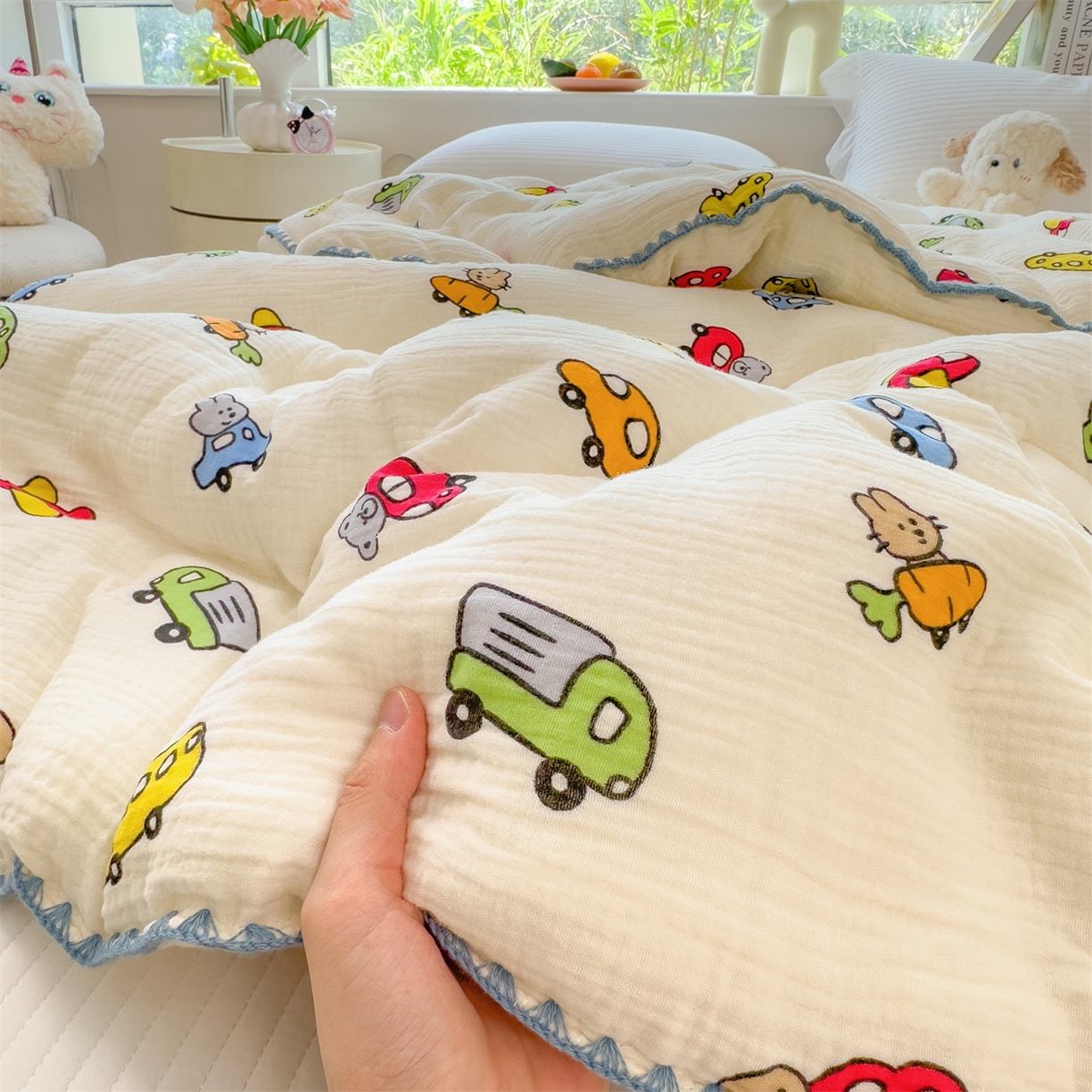 91家纺网 家纺一手货源 找家纺 （总）布凡家居 2026新款A类全棉皱皱纱大豆纤维春秋被秋冬被全棉纱布婴儿被全棉学生秋冬被