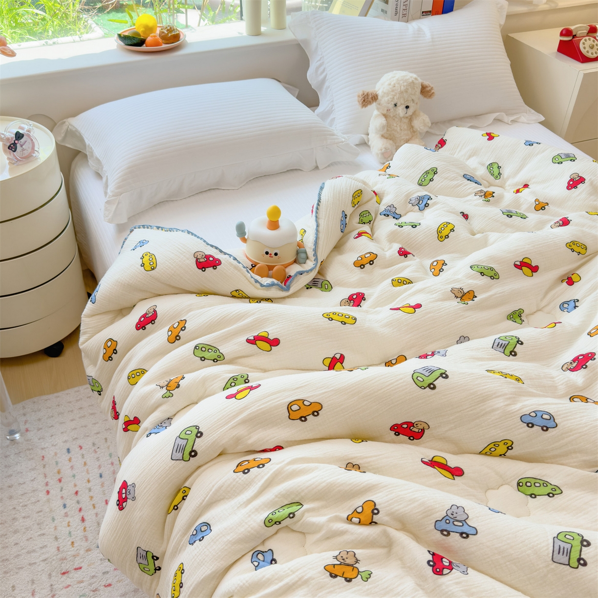 91家纺网 家纺一手货源 找家纺 （总）布凡家居 2026新款A类全棉皱皱纱大豆纤维春秋被秋冬被全棉纱布婴儿被全棉学生秋冬被