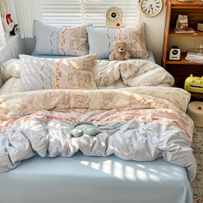 91家纺网 家纺一手货源 找家纺 朵朵家纺 2026新款水洗棉印花单被套系列 艾米莉