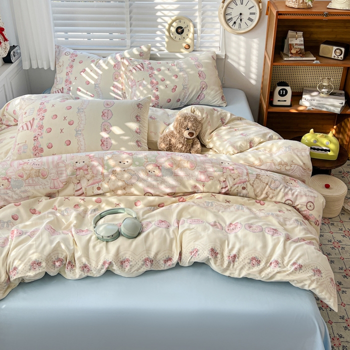 91家纺网 家纺一手货源 找家纺 朵朵家纺 2026新款水洗棉印花单被套系列 格蕾丝