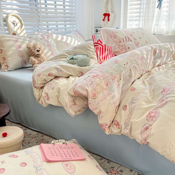 91家纺网 家纺一手货源 找家纺 朵朵家纺 2026新款水洗棉印花单被套系列 格蕾丝