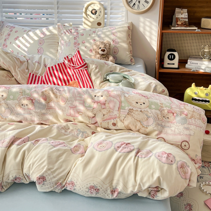 91家纺网 家纺一手货源 找家纺 朵朵家纺 2026新款水洗棉印花单被套系列 格蕾丝