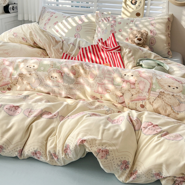 91家纺网 家纺一手货源 找家纺 朵朵家纺 2026新款水洗棉印花单被套系列 格蕾丝