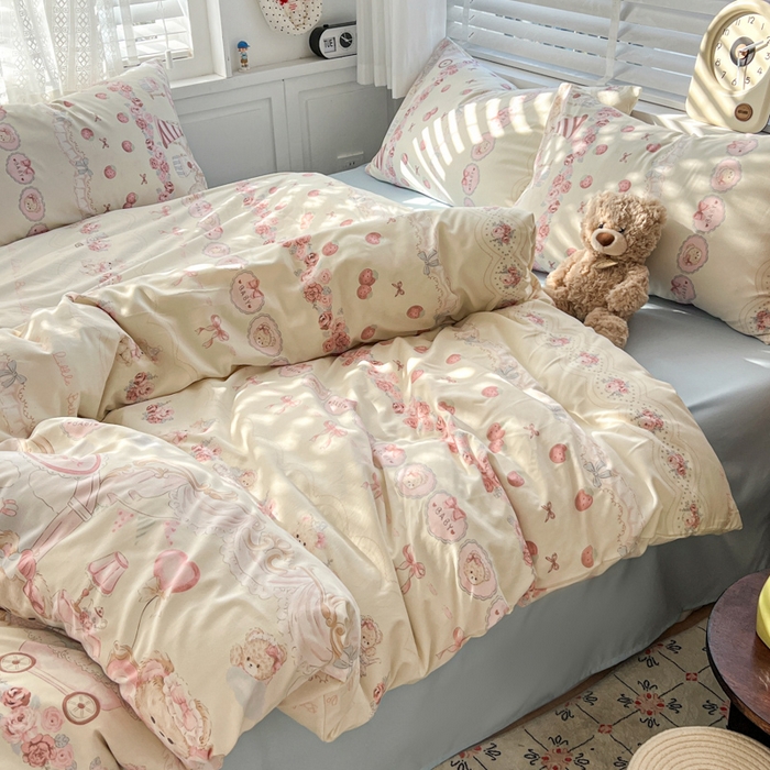 91家纺网 家纺一手货源 找家纺 朵朵家纺 2026新款水洗棉印花单被套系列 格蕾丝