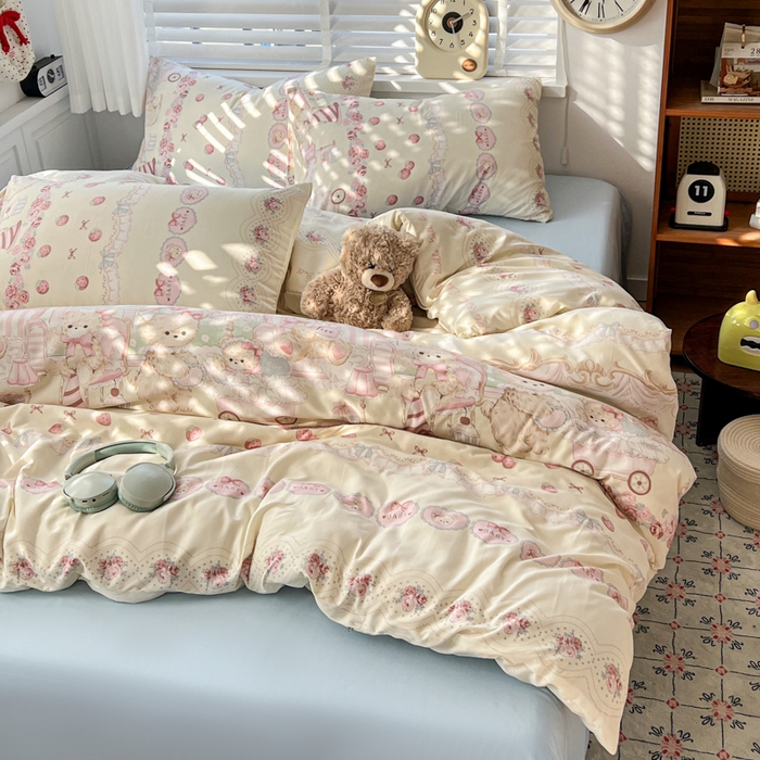 91家纺网 家纺一手货源 找家纺 朵朵家纺 2026新款水洗棉印花单被套系列 格蕾丝