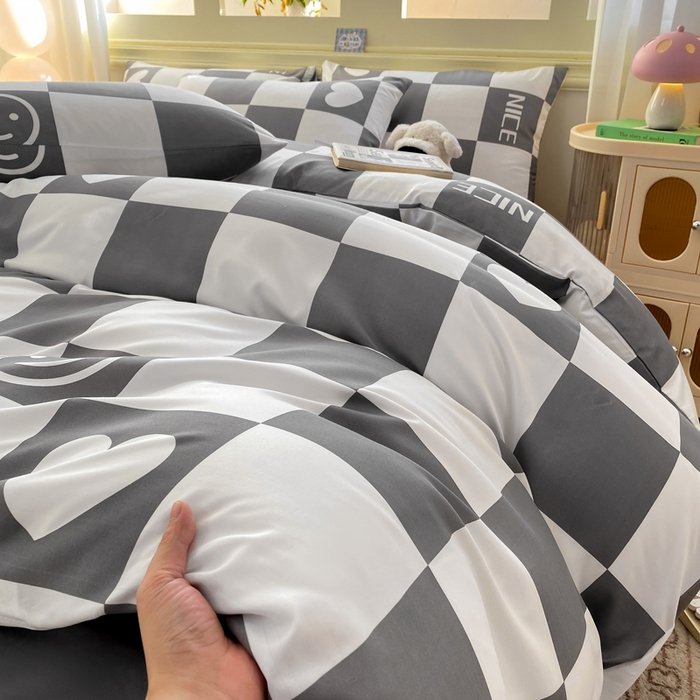 91家纺网 家纺一手货源 找家纺 朵朵家纺 2026新款水洗棉印花单被套系列 简单时尚