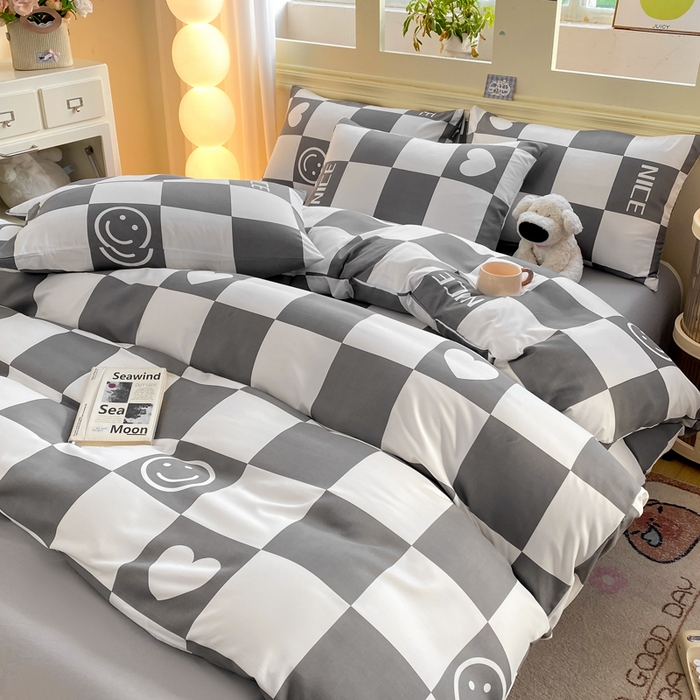 91家纺网 家纺一手货源 找家纺 朵朵家纺 2026新款水洗棉印花单被套系列 简单时尚