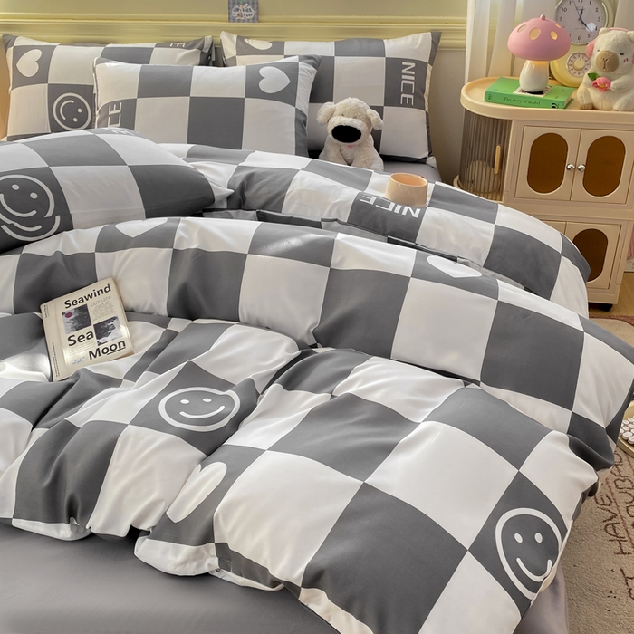 91家纺网 家纺一手货源 找家纺 朵朵家纺 2026新款水洗棉印花单被套系列 简单时尚