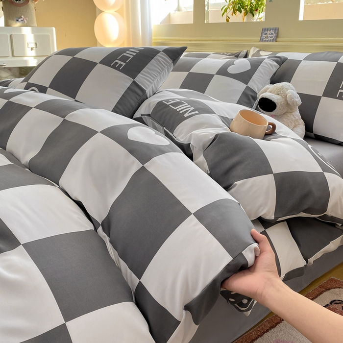 91家纺网 家纺一手货源 找家纺 朵朵家纺 2026新款水洗棉印花单被套系列 简单时尚