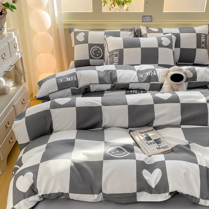 91家纺网 家纺一手货源 找家纺 朵朵家纺 2026新款水洗棉印花单被套系列 简单时尚