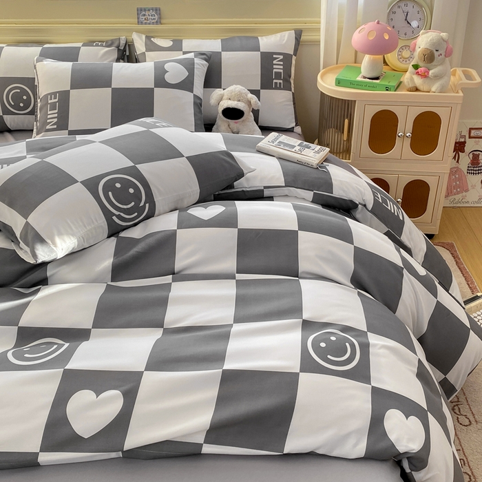 91家纺网 家纺一手货源 找家纺 朵朵家纺 2026新款水洗棉印花单被套系列 简单时尚