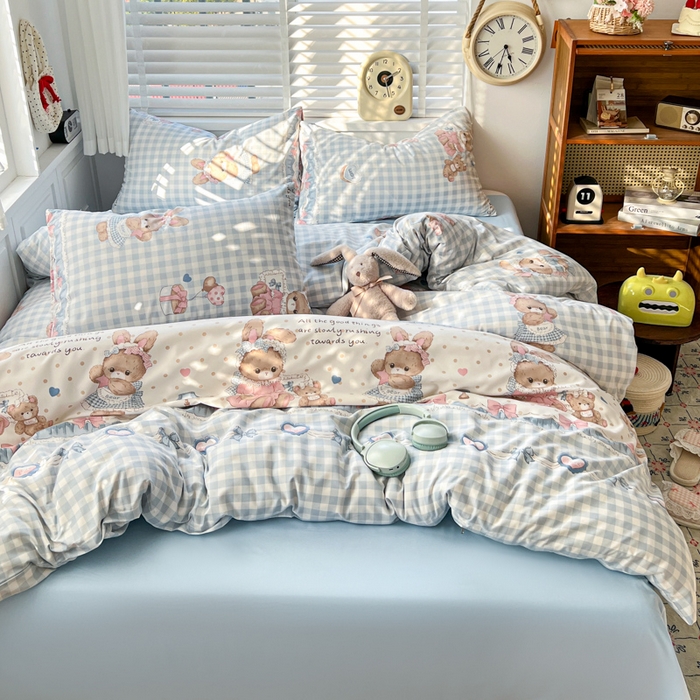 91家纺网 家纺一手货源 找家纺 朵朵家纺 2026新款水洗棉印花单被套系列 克洛伊