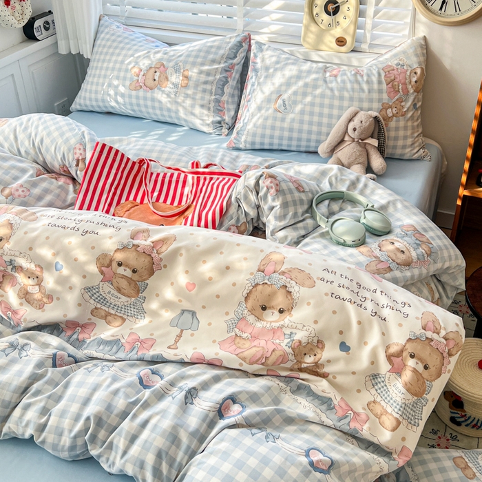 91家纺网 家纺一手货源 找家纺 朵朵家纺 2026新款水洗棉印花单被套系列 克洛伊