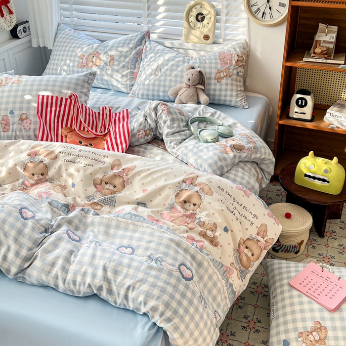 91家纺网 家纺一手货源 找家纺 朵朵家纺 2026新款水洗棉印花单被套系列 克洛伊