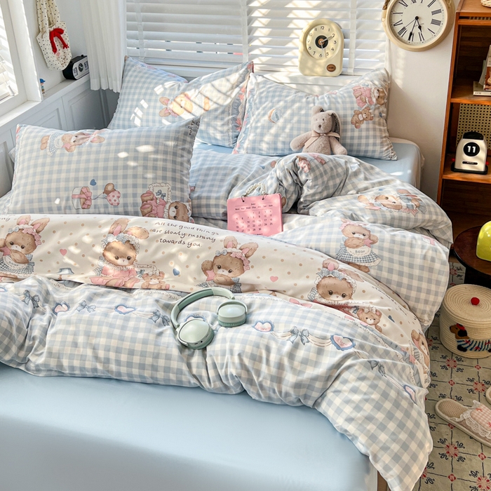 91家纺网 家纺一手货源 找家纺 朵朵家纺 2026新款水洗棉印花单被套系列 克洛伊