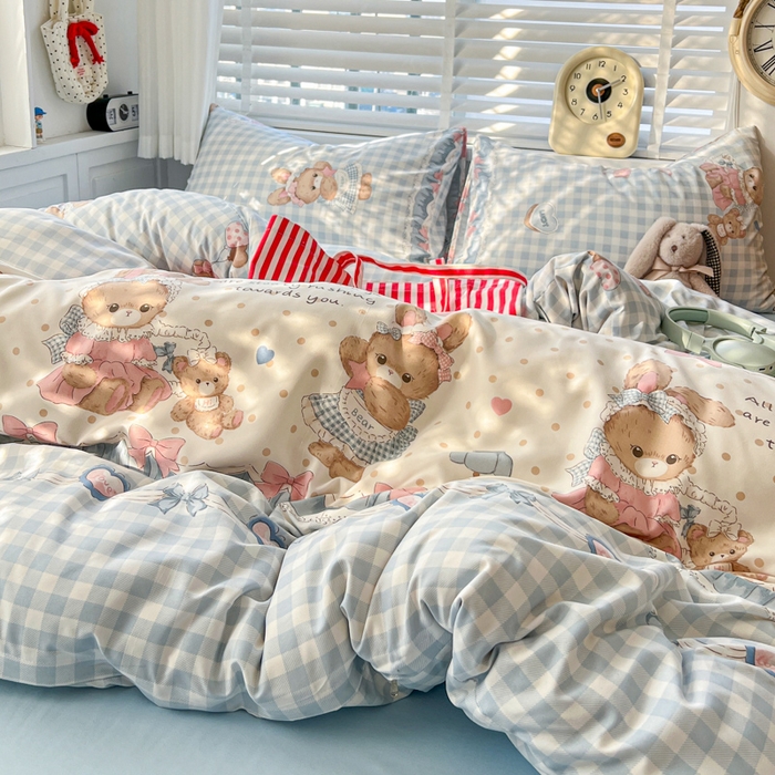 91家纺网 家纺一手货源 找家纺 朵朵家纺 2026新款水洗棉印花单被套系列 克洛伊