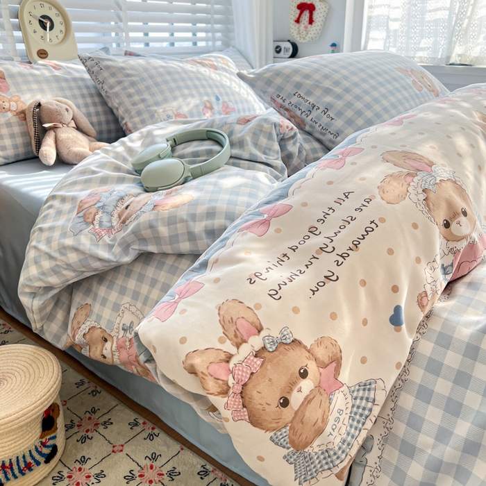 91家纺网 家纺一手货源 找家纺 朵朵家纺 2026新款水洗棉印花单被套系列 克洛伊