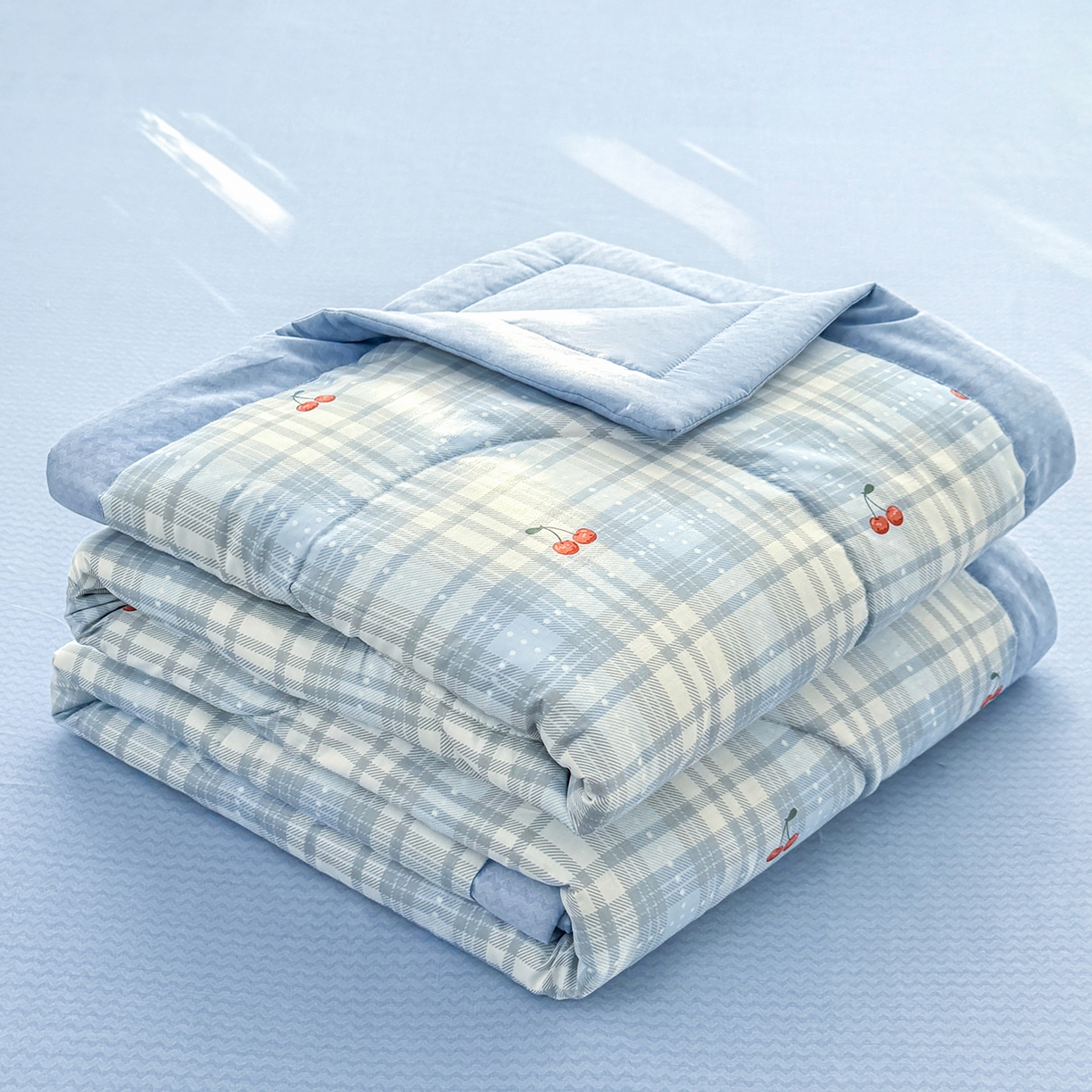 91家纺网 家纺一手货源 找家纺 寝美资家居 2026新款A类里外全棉夏凉被四件套-风格三 心甜