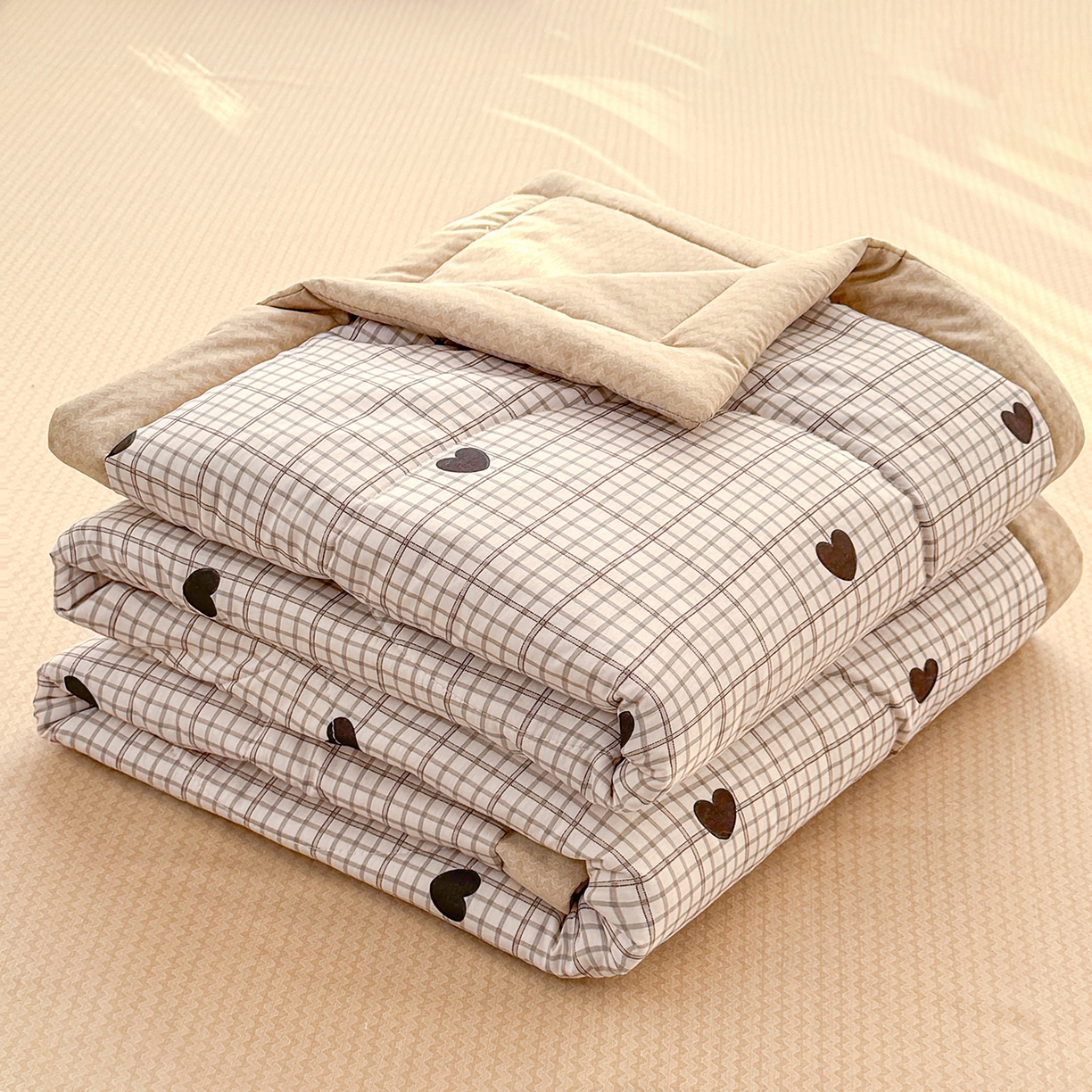 91家纺网 家纺一手货源 找家纺 寝美资家居 2026新款A类里外全棉夏凉被四件套-风格三 小甜心