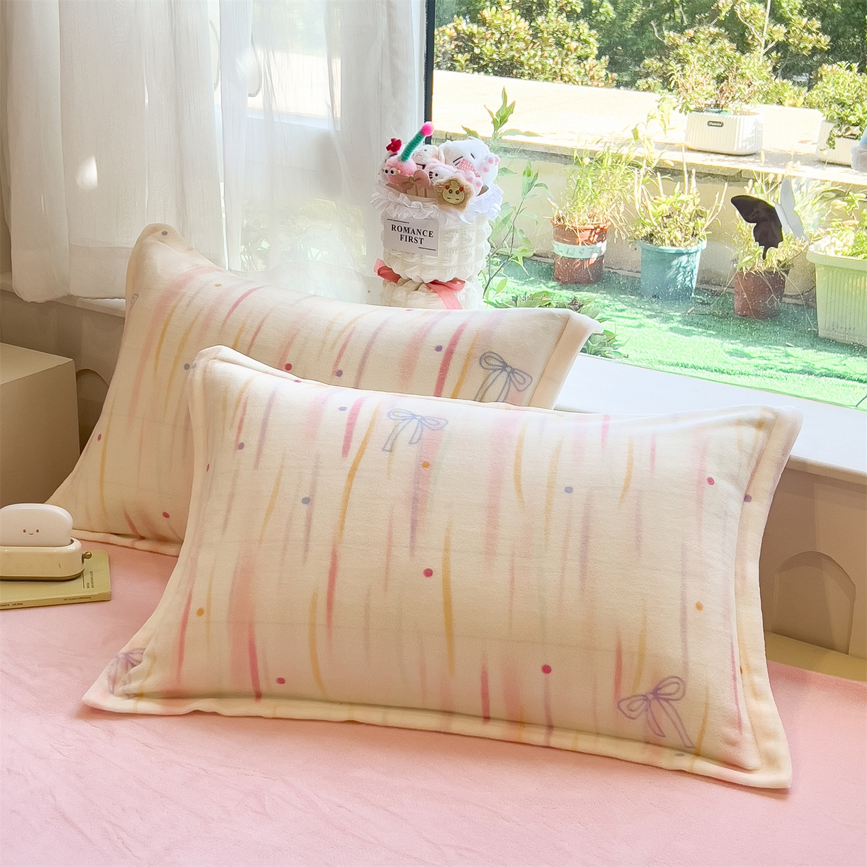 91家纺网 家纺一手货源 找家纺 布凡家居 2026新款190g高克重牛奶绒印花四件套 甜梦流星