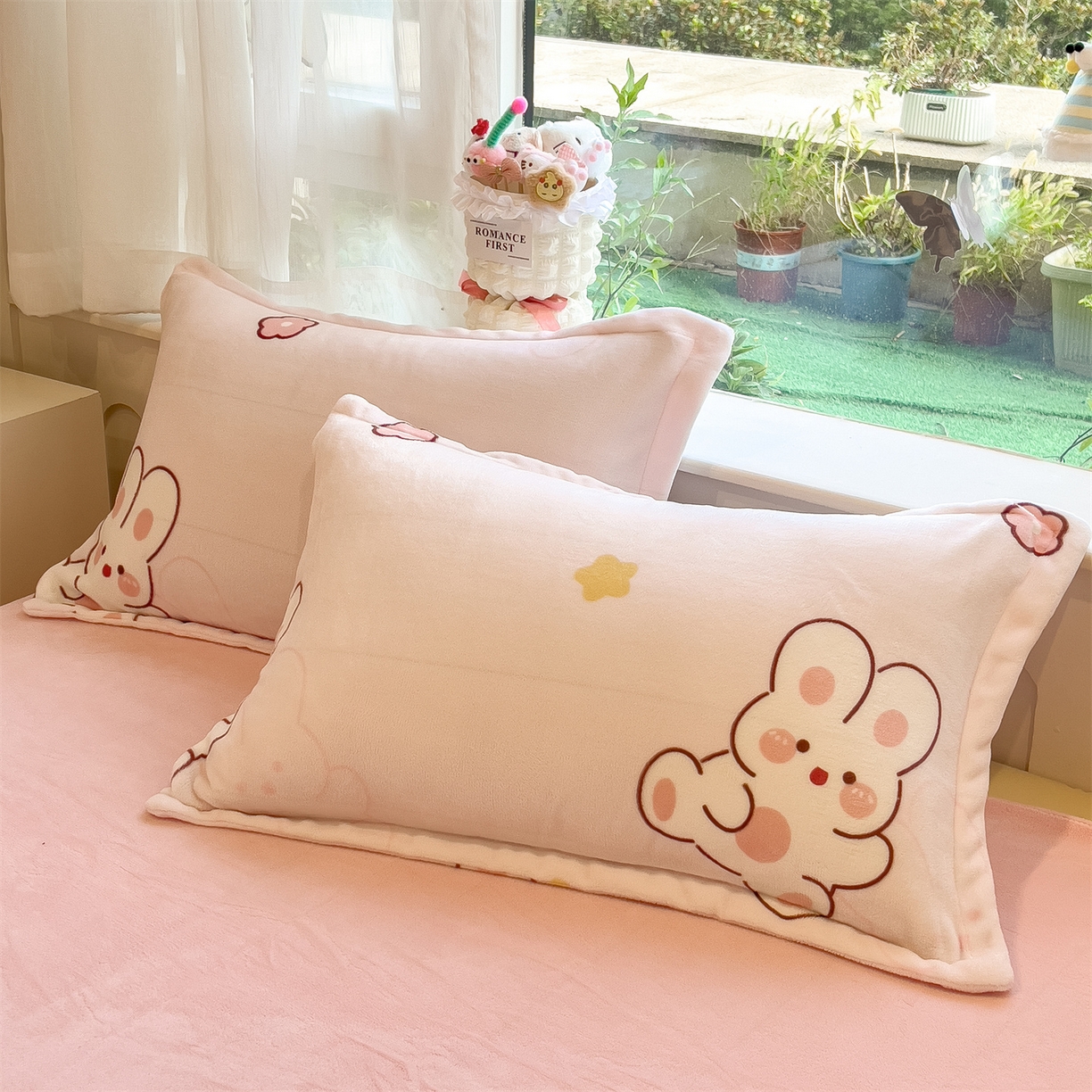 91家纺网 家纺一手货源 找家纺 布凡家居 2026新款190g高克重牛奶绒印花四件套 甜梦流星