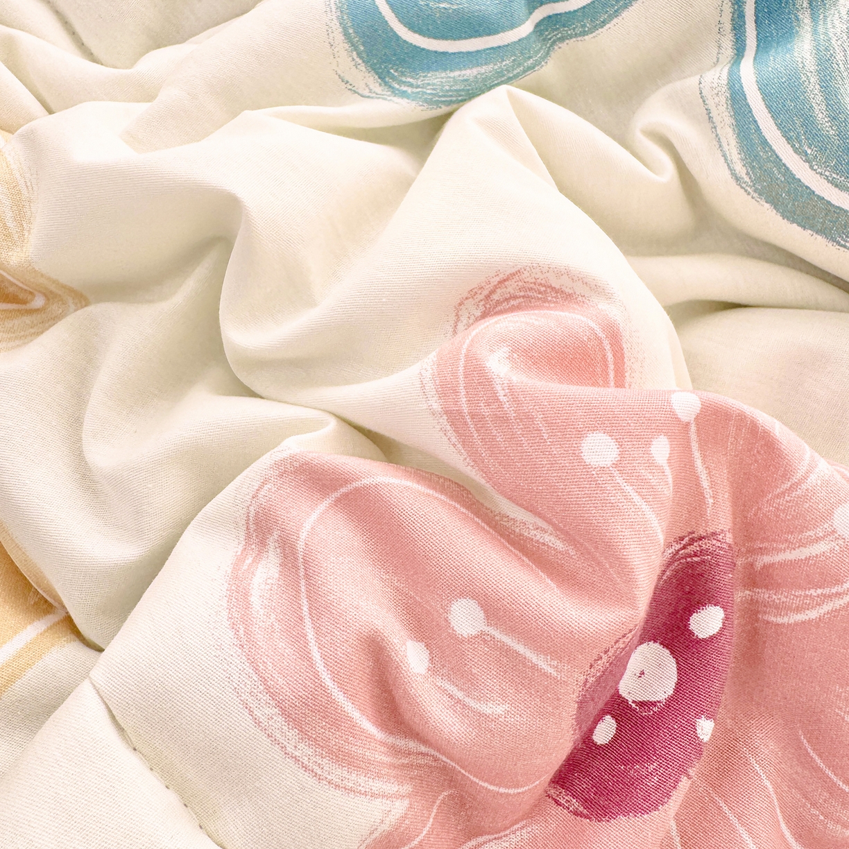 91家纺网 家纺一手货源 找家纺 寝美资家居 2026新款A类里外全棉夏凉被四件套-风格三 春夕集