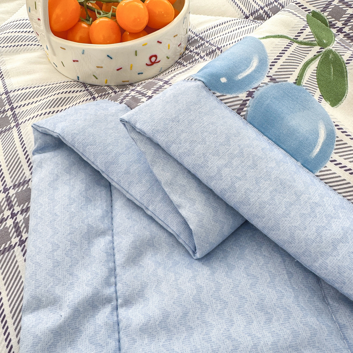 91家纺网 家纺一手货源 找家纺 寝美资家居 2026新款A类里外全棉夏凉被四件套-风格三 花趣格