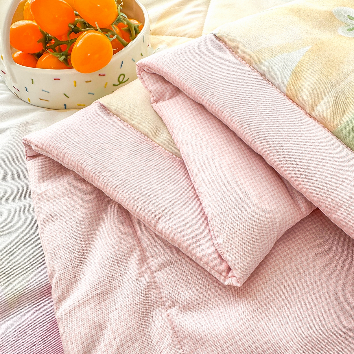 91家纺网 家纺一手货源 找家纺 寝美资家居 2026新款A类里外全棉夏凉被四件套-风格三 花开半夏