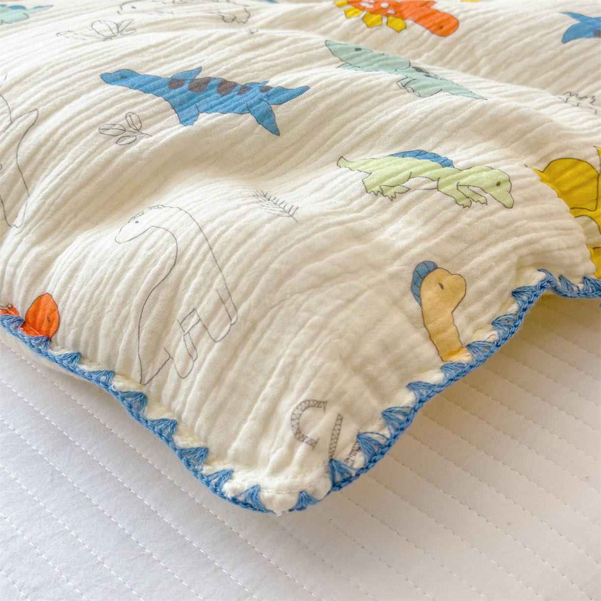 91家纺网 家纺一手货源 找家纺 布凡家居 2026新款A类全棉皱皱纱大豆纤维春秋被秋冬被全棉纱布婴儿被全棉学生秋冬被 冬被-恐龙岛