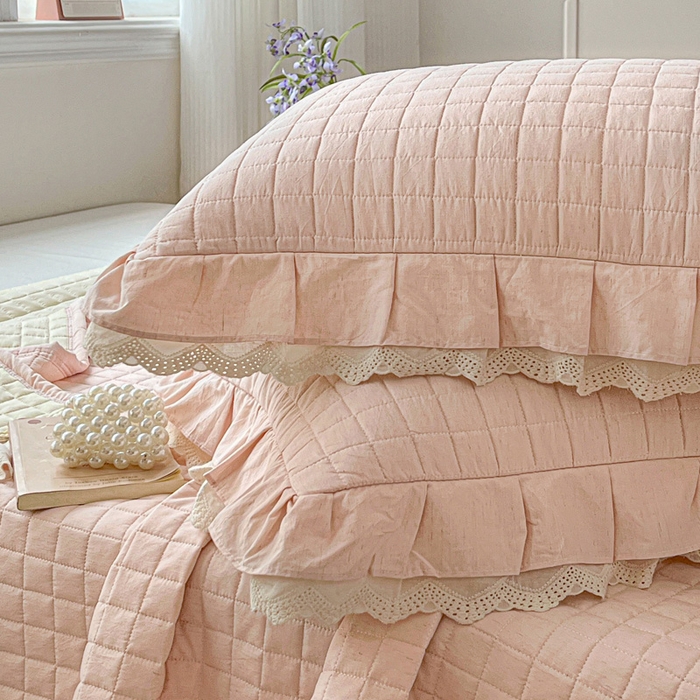 91家纺网 家纺一手货源 找家纺 （总）岚吉家纺 2026新款棉麻纯色单品床盖 床盖单件