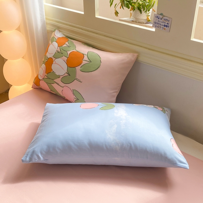 朵朵家纺 2026新款水洗棉印花单枕套系列 兔兔花园