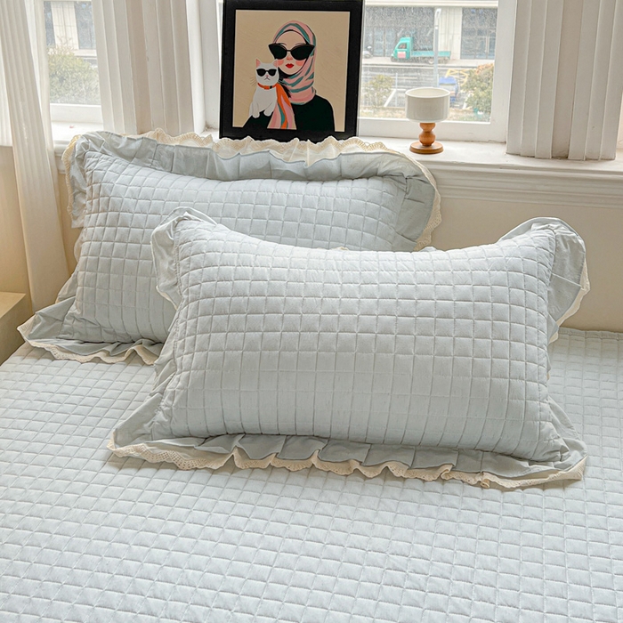 91家纺网 家纺一手货源 找家纺 岚吉家纺 2026新款棉麻纯色单品床盖 床盖单件 新野蓝