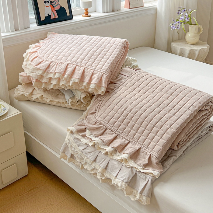 91家纺网 家纺一手货源 找家纺 岚吉家纺 2026新款棉麻纯色单品床盖 床盖单件 组合图仅供展示不可下单