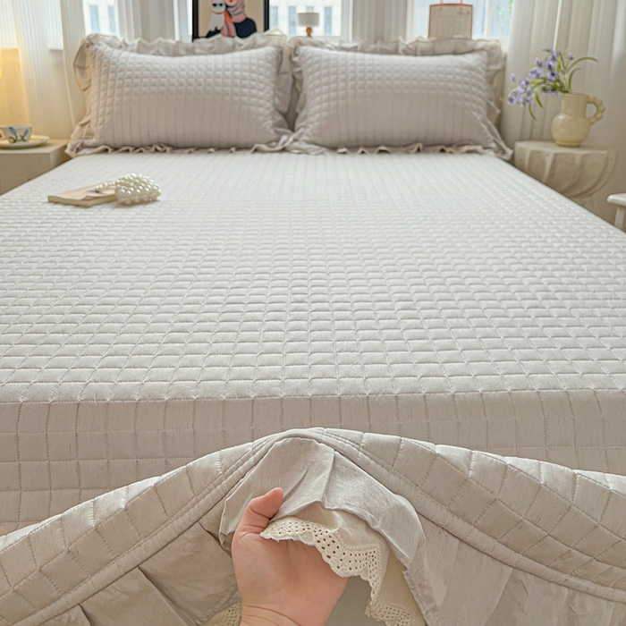 91家纺网 家纺一手货源 找家纺 岚吉家纺 2026新款棉麻纯色单品床盖 床盖单件 星云灰