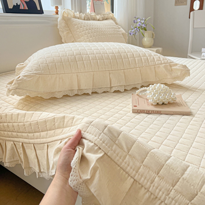 91家纺网 家纺一手货源 找家纺 岚吉家纺 2026新款棉麻纯色单品床盖 床盖单件 本色