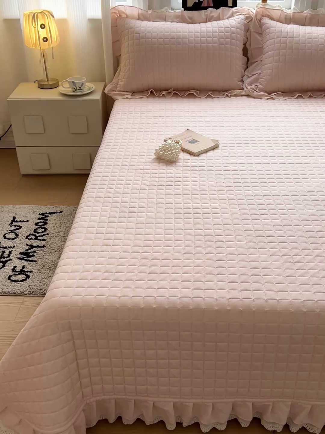 91家纺网 家纺一手货源 找家纺 （总）岚吉家纺 2026新款棉麻纯色单品床盖 床盖单件