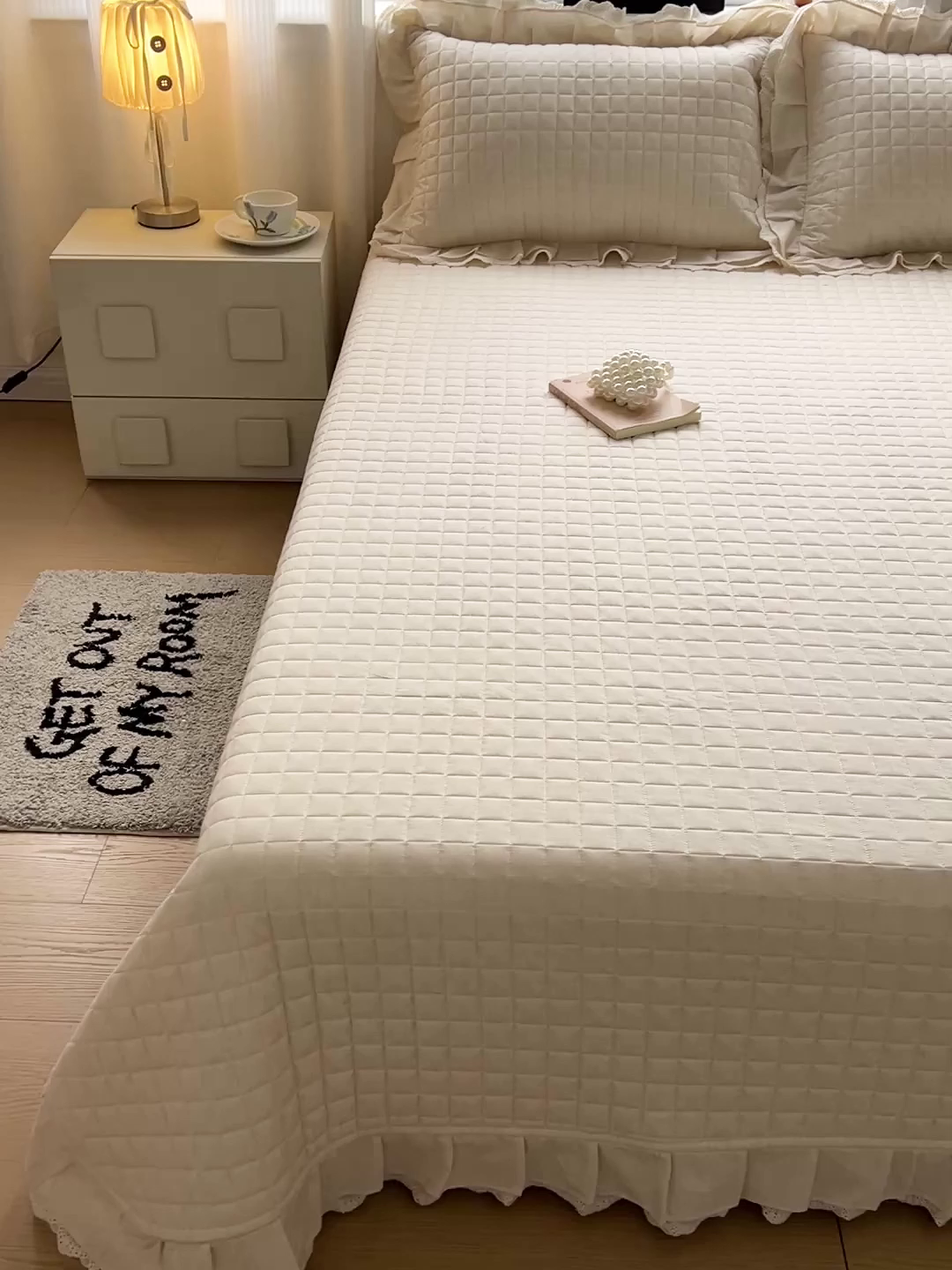 91家纺网 家纺一手货源 找家纺 岚吉家纺 2026新款棉麻纯色单品床盖 床盖单件 本色