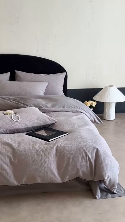 91家纺网 家纺一手货源 找家纺 （总）静家居-简约原创家纺 2026新款60s贡缎提花系列四件套-伯爵