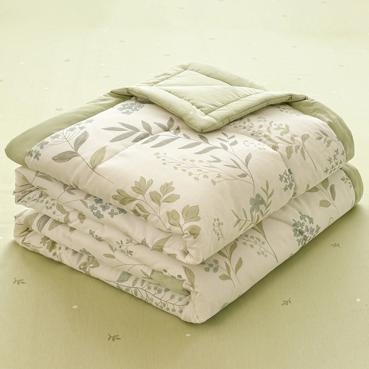 91家纺网 家纺一手货源 找家纺 寝美资家居 2026新款A类里外全棉夏凉被四件套-风格三 春日落樱