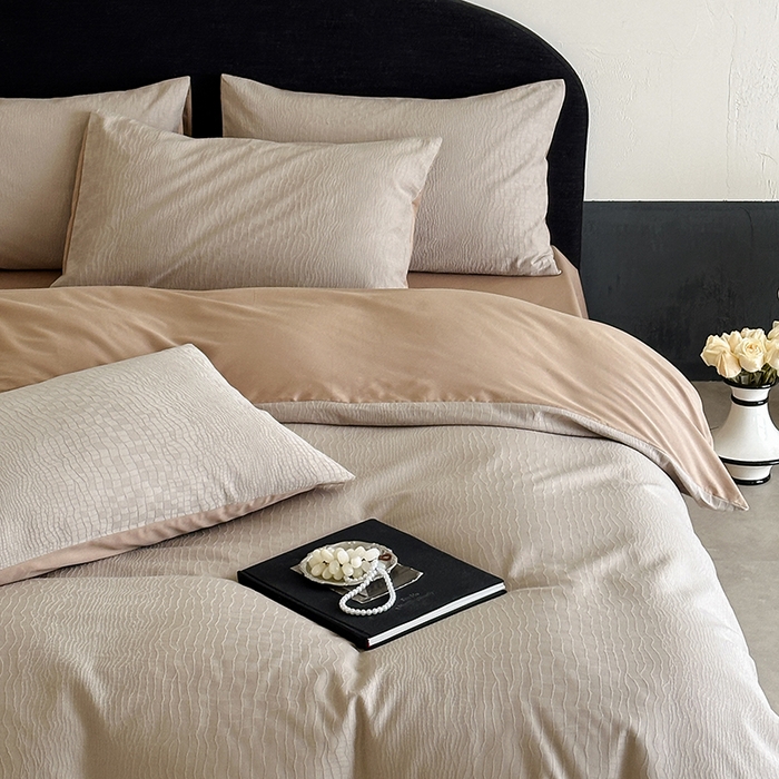 91家纺网 家纺一手货源 找家纺 静家居-简约原创家纺 2026新款60s贡缎提花系列四件套-伯爵 伯爵-咖